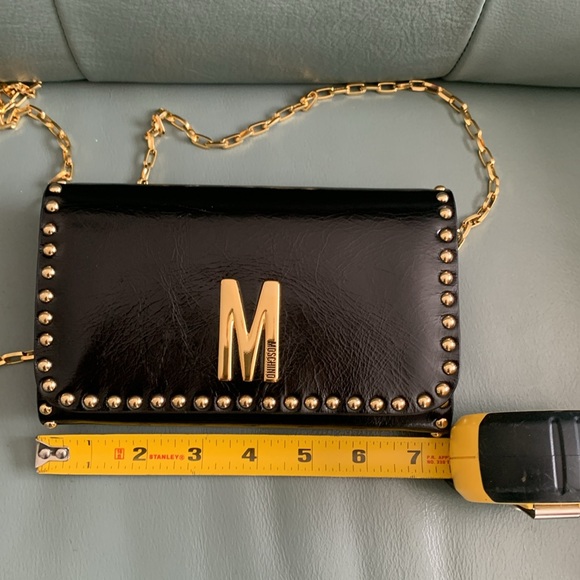 Moschino NWT Logo Leather Wallet on a Chain - Picture 11 of 14